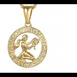 Virgo Zodiac Sign Gold Filled 20” Long Necklace